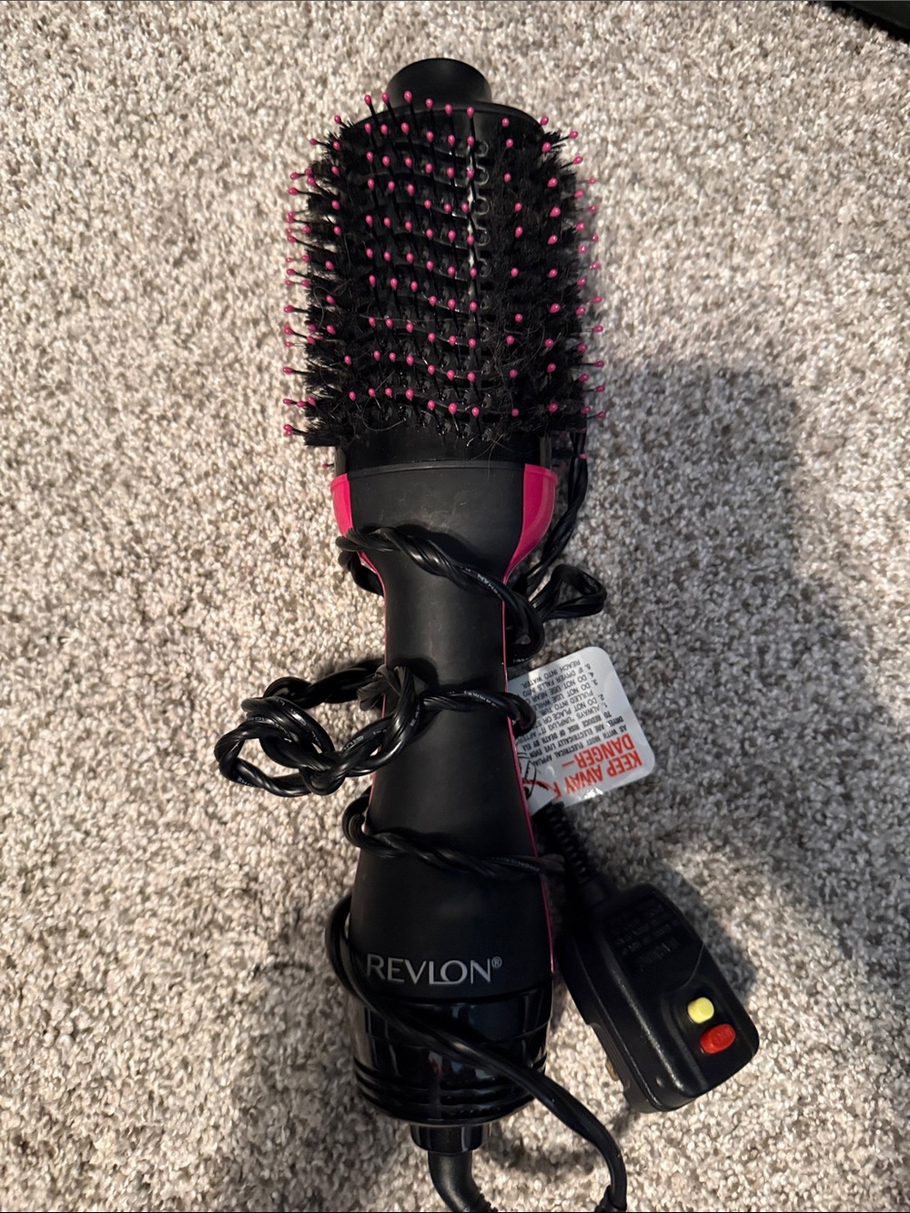 Revlon Black Hot Air Round Brush with Pink Accents